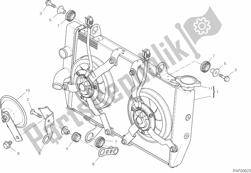 Todas las partes para Enfriador De Agua de Ducati Multistrada 1260 S Grand Tour USA 2020